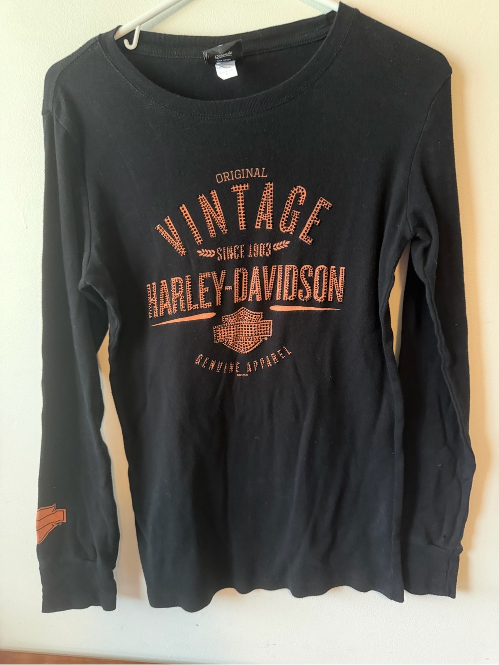 Harley Davidson Women’s L Black Long Sleeve St. Paul MN Vintage Graphic Tee